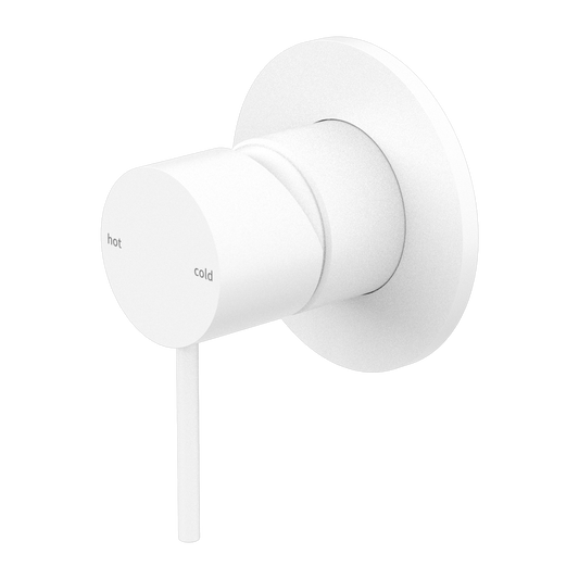 MECCA SHOWER MIXER 80MM PLATE MATTE WHITE
