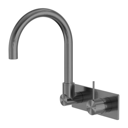 MECCA WALL BASIN/BATH MIXER SWIVEL SPOUT HANDLE UP GM (NR221909PGM) GUN METAL
