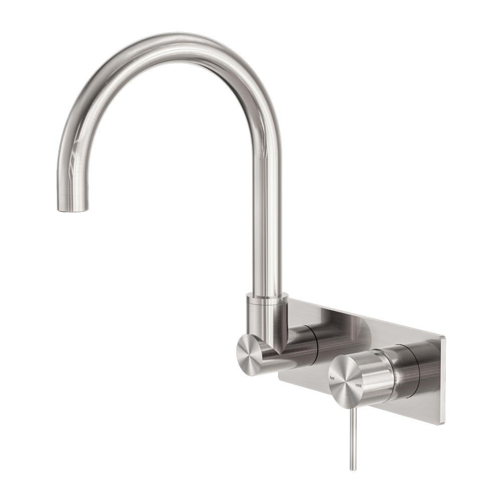 MECCA WALL BASIN/BATH MIXER SWIVEL SPOUT BN (NR221909QBN) BRUSHED NICKEL