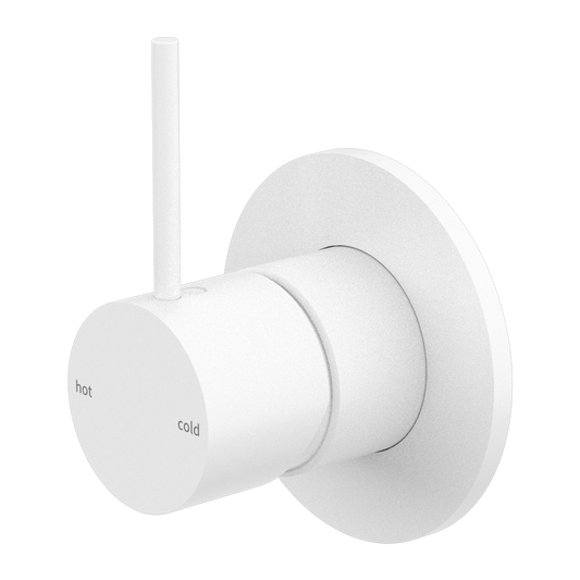 MECCA SHOWER MIXER HANDLE UP 80MM PLATE MW (NR221909BMW) MATTE WHITE