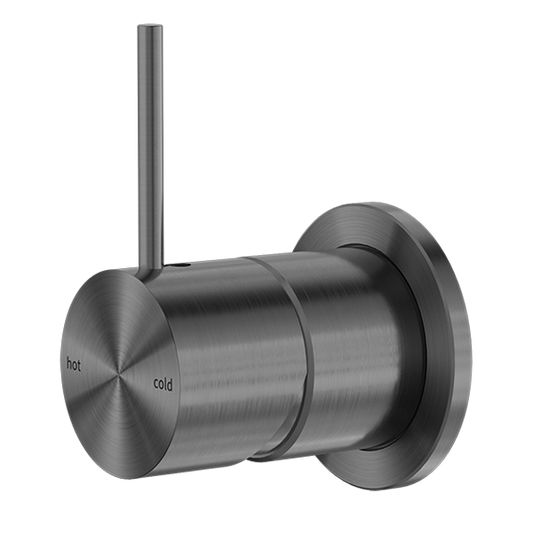 MECCA SHOWER MIXER 60MM HANDLE UP PLATE GUN METAL