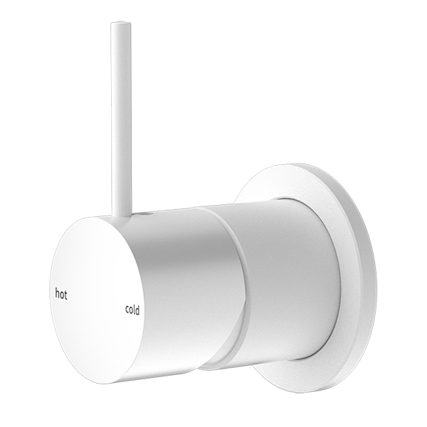 MECCA SHOWER MIXER 60MM HANDLE UP PLATE MATTE WHITE