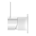 MECCA SHOWER MIXER 60MM HANDLE UP PLATE MATTE WHITE
