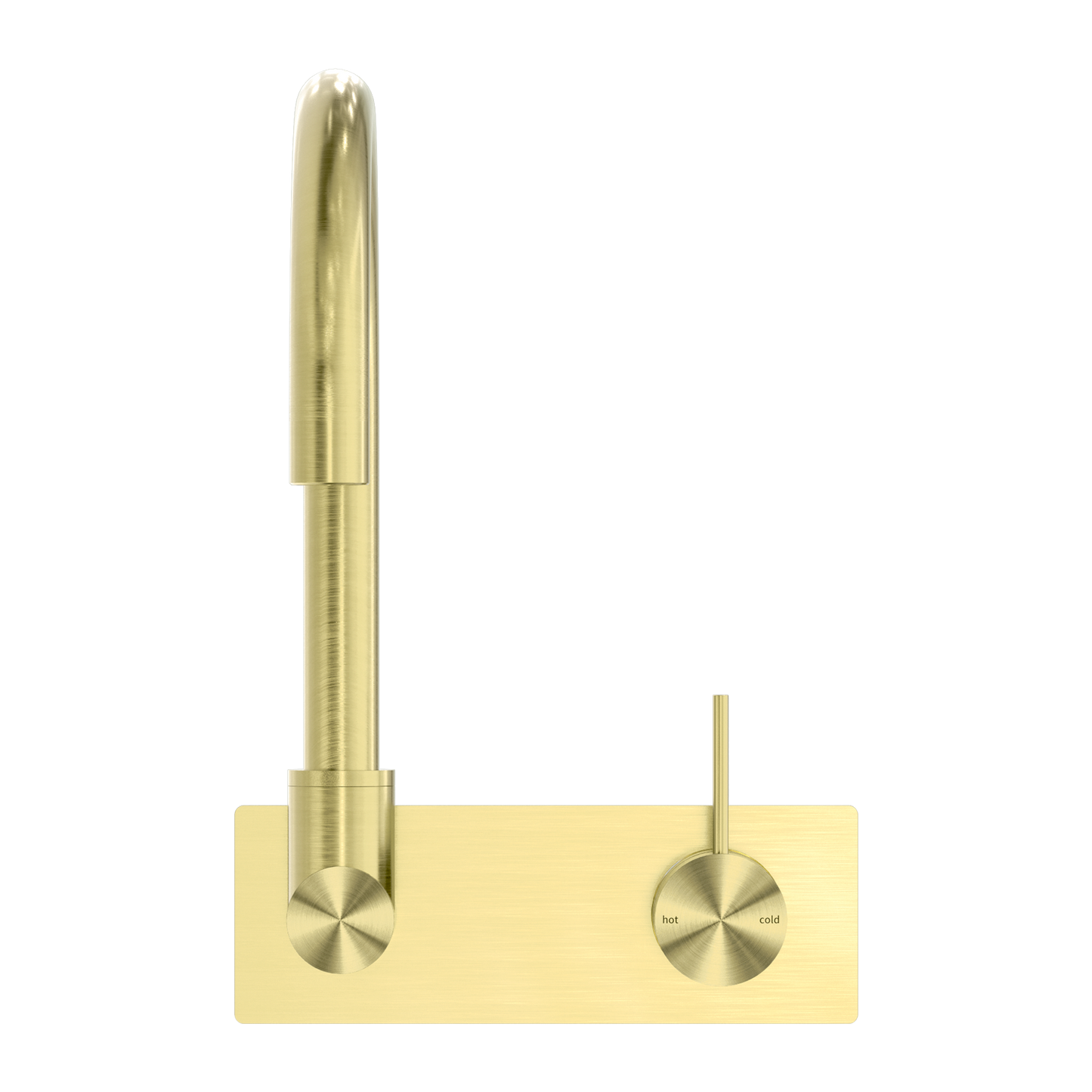 MECCA WALL BASIN/BATH MIXER SWIVEL SPOUT HANDLE UP BRUSHED GOLD