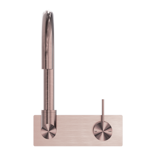 MECCA WALL BASIN/BATH MIXER SWIVEL SPOUT HANDLE UP BZ (NR221909PBZ) BRUSHED BRONZE