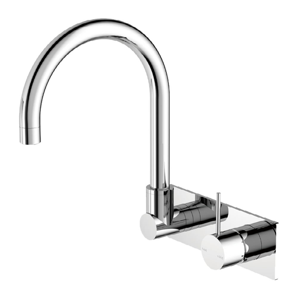 MECCA WALL BASIN/BATH MIXER SWIVEL SPOUT HANDLE UP CH (NR221909PCH) CHROME