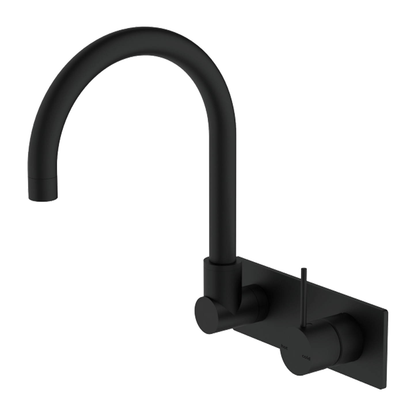 MECCA WALL BASIN/BATH MIXER SWIVEL SPOUT HANDLE UP MB (NR221909PMB) MATTE BLACK