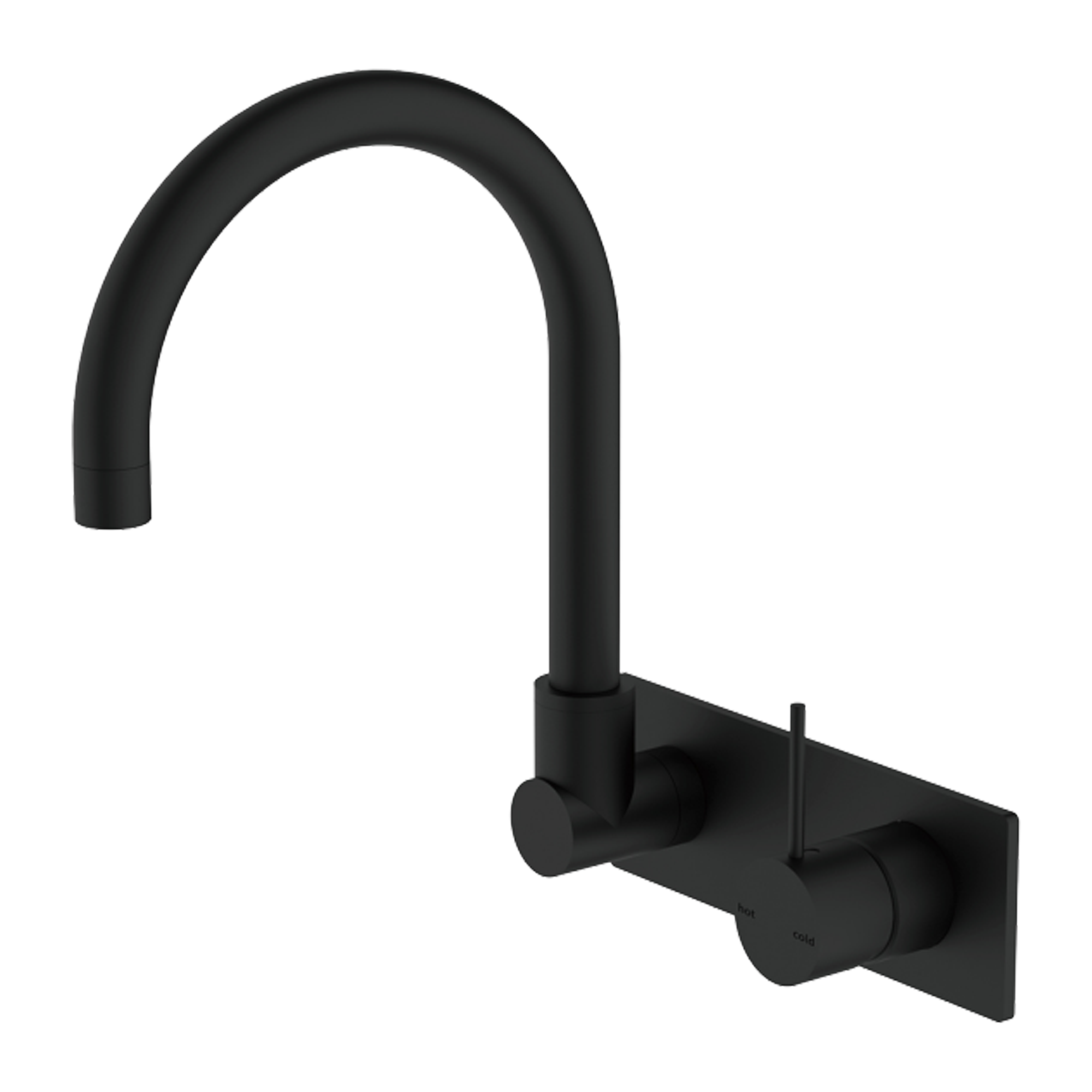 MECCA WALL BASIN/BATH MIXER SWIVEL SPOUT HANDLE UP MB (NR221909PMB) MATTE BLACK
