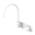 MECCA WALL BASIN/BATH MIXER SWIVEL SPOUT HANDLE UP MATTE WHITE