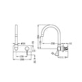 MECCA WALL BASIN/BATH MIXER SWIVEL SPOUT MB (NR221909QMB) MATTE BLACK