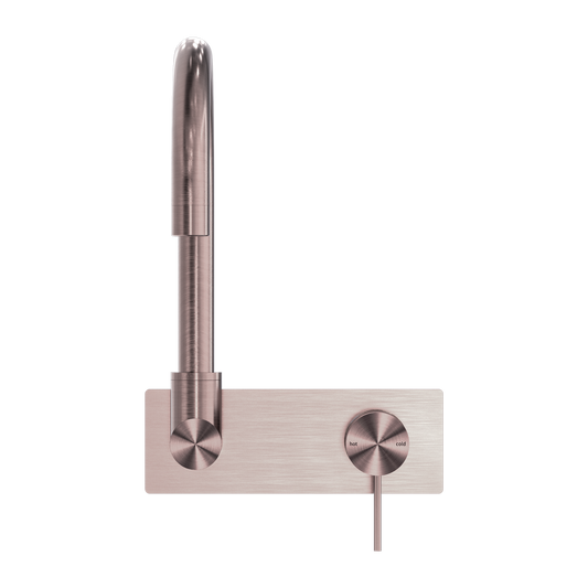 MECCA WALL BASIN/BATH MIXER SWIVEL SPOUT BRUSHED BRONZE