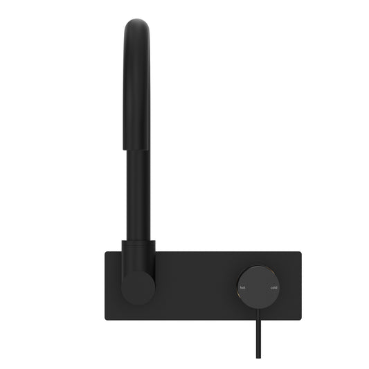 MECCA WALL BASIN/BATH MIXER SWIVEL SPOUT MB (NR221909QMB) MATTE BLACK