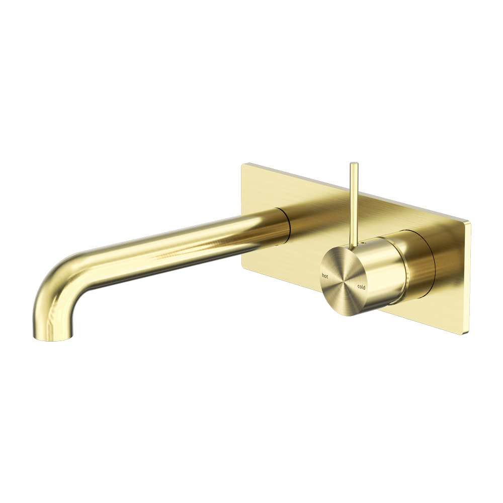 MECCA WALL BASIN/BATH MIXER HANDLE UP 120/160/185/230/260MM BRUSHED GOLD