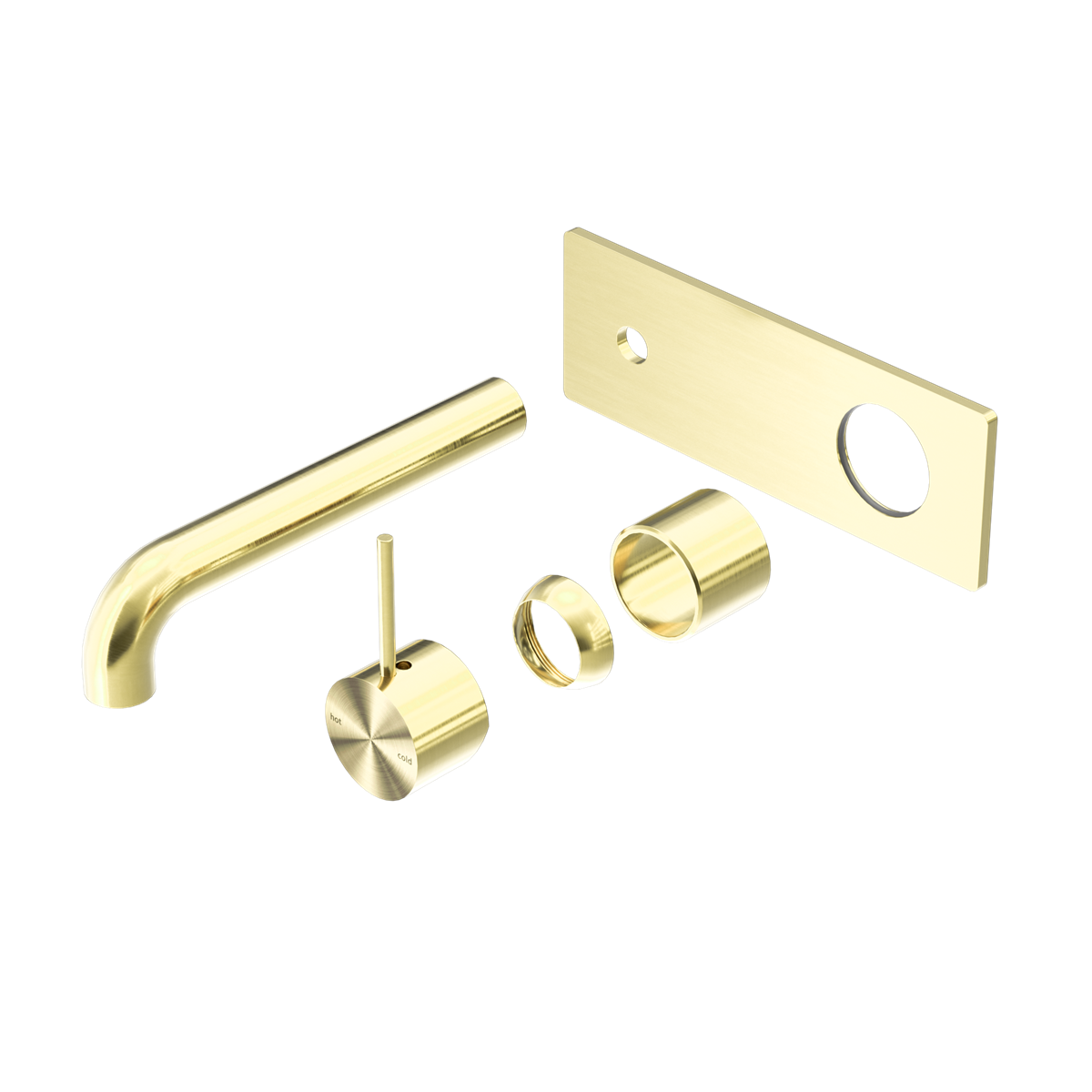 MECCA WALL BASIN/BATH MIXER HANDLE UP 120/160/185/230/260MM TRIM KITS ONLY BRUSHED GOLD