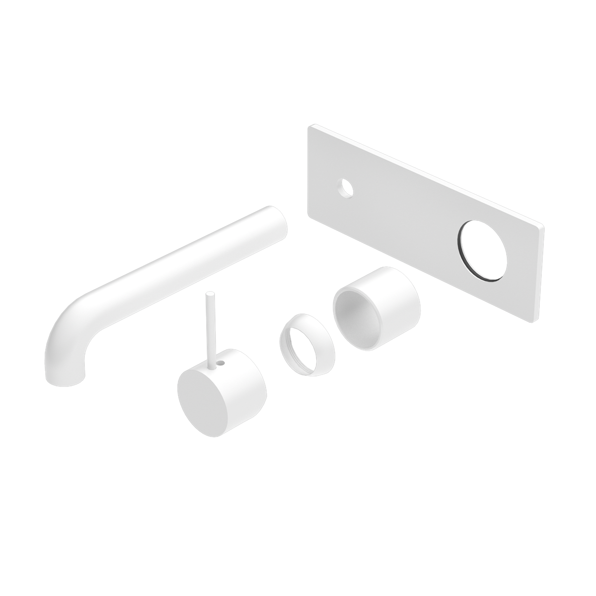 MECCA WALL BASIN/BATH MIXER HANDLE UP 120/160/185/230/260MM TRIM KITS ONLY MATTE WHITE