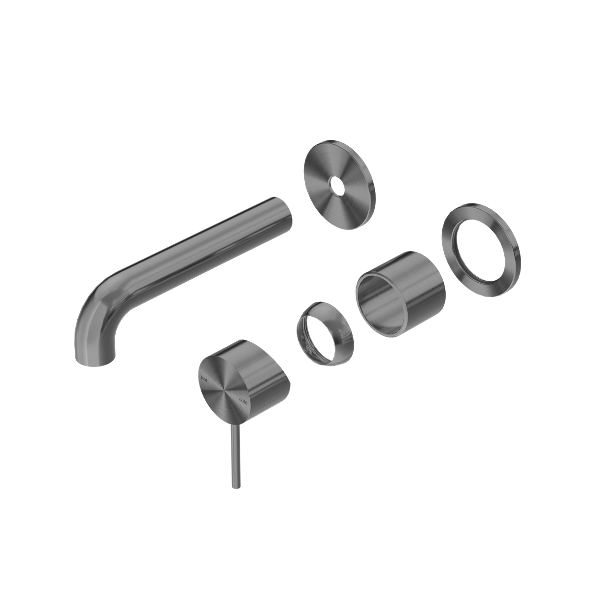 MECCA WALL BASIN/BATH MIXER SEPARATE BACK PLATE 120/160/185/230/260MM TRIM KITS ONLY GUN METAL