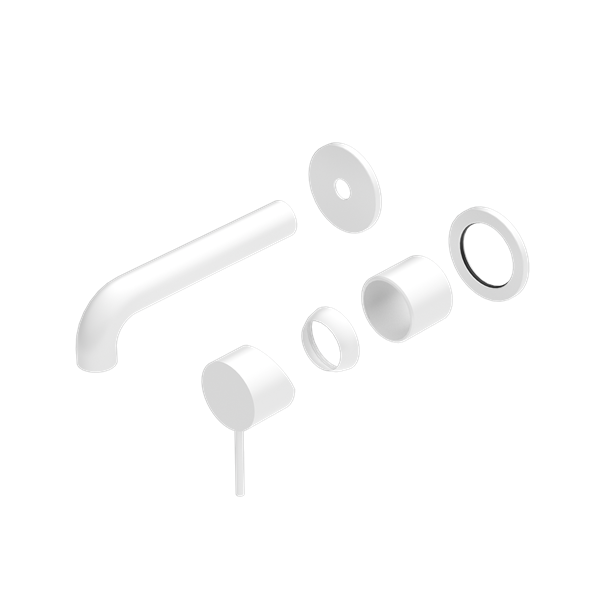 MECCA WALL BASIN/BATH MIXER SEPARATE BACK PLATE 120/160/185/230/260MM TRIM KITS ONLY MATTE WHITE