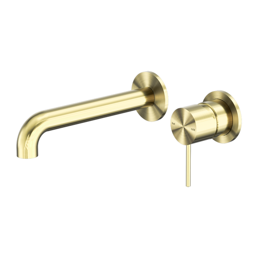 MECCA WALL BASIN/BATH MIXER SEPARATE BACK PLATE 120/160/185/230/260MM BRUSHED GOLD
