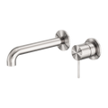 MECCA WALL BASIN/BATH MIXER SEPARATE BACK PLATE 120/160/185/230/260MM BRUSHED NICKEL