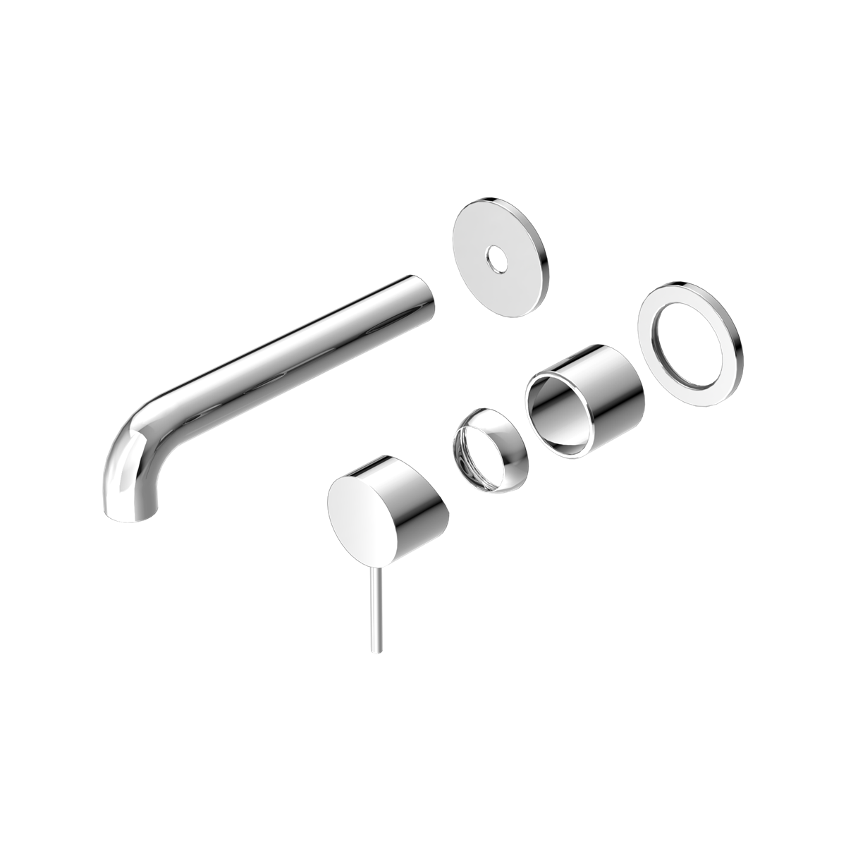 MECCA WALL BASIN/BATH MIXER SEPARATE BACK PLATE 120/160/185/230/260MM TRIM KITS ONLY CHROME