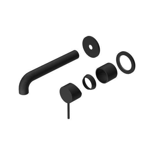 MECCA WALL BASIN/BATH MIXER SEPARATE BACK PLATE 120/160/185/230/260MM TRIM KITS ONLY MATTE BLACK