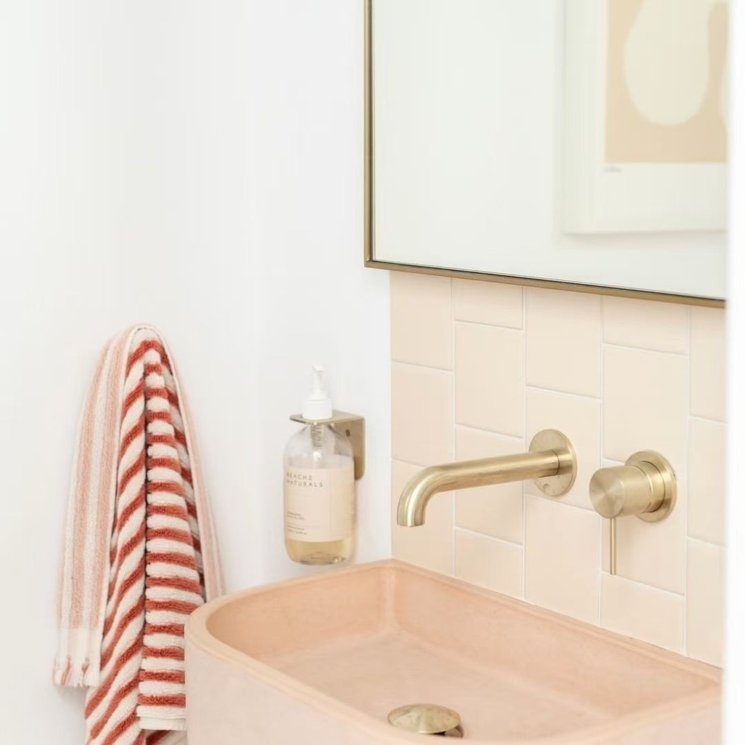 MECCA WALL BASIN/BATH MIXER SEPARATE BACK PLATE 120/160/185/230/260MM BRUSHED GOLD