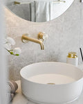 MECCA WALL BASIN/BATH MIXER SEPARATE BACK PLATE 120/160/185/230/260MM BRUSHED GOLD