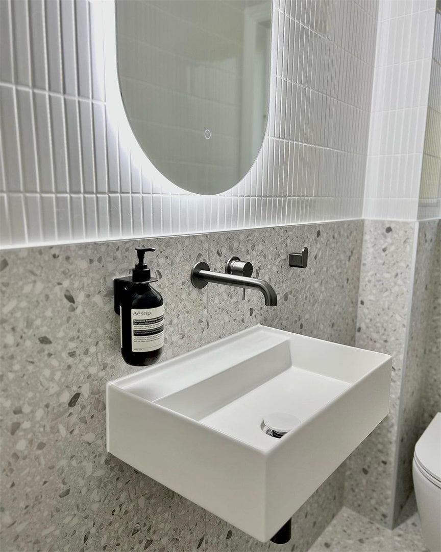 MECCA WALL BASIN/BATH MIXER SEPARATE BACK PLATE 120/160/185/230/260MM GUN METAL