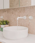 MECCA WALL BASIN/BATH MIXER SEPARATE BACK PLATE 120/160/185/230/260MM MATTE WHITE