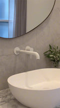 MECCA WALL BASIN/BATH MIXER SEPARATE BACK PLATE 120/160/185/230/260MM MATTE WHITE