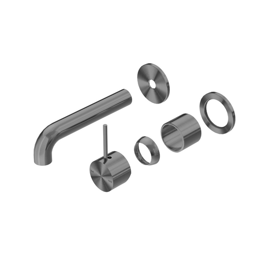 MECCA WALL BASIN/BATH MIXER SEPARATE BACK PLATE HANDLE UP 120/160/185/230/260MM TRIM KITS ONLY GUN METAL