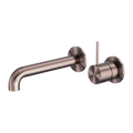 MECCA WALL BASIN/BATH MIXER SEPARATE BACK PLATE HANDLE UP 120/160/185/230/260MM BRUSHED BRONZE