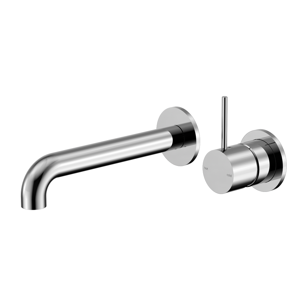 MECCA WALL BASIN/BATH MIXER SEPARATE BACK PLATE HANDLE UP 120/160/185/230/260MM CHROME