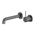 MECCA WALL BASIN/BATH MIXER SEPARATE BACK PLATE HANDLE UP 120/160/185/230/260MM GUN METAL