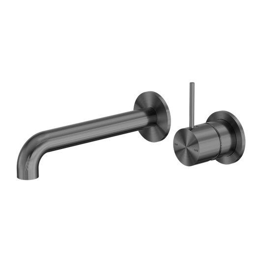 MECCA WALL BASIN/BATH MIXER SEPARATE BACK PLATE HANDLE UP 120/160/185/230/260MM GUN METAL