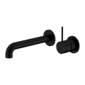 MECCA WALL BASIN/BATH MIXER SEPARATE BACK PLATE HANDLE UP 120/160/185/230/260MM MATTE BLACK