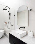 MECCA WALL BASIN/BATH MIXER SEPARATE BACK PLATE HANDLE UP 120/160/185/230/260MM MATTE BLACK
