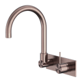 MECCA WALL BASIN/BATH MIXER SWIVEL SPOUT HANDLE UP BRUSHED BRONZE