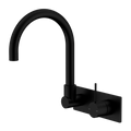 MECCA WALL BASIN/BATH MIXER SWIVEL SPOUT HANDLE UP MATTE BLACK