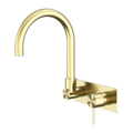 MECCA WALL BASIN/BATH MIXER SWIVEL SPOUT BRUSHED GOLD