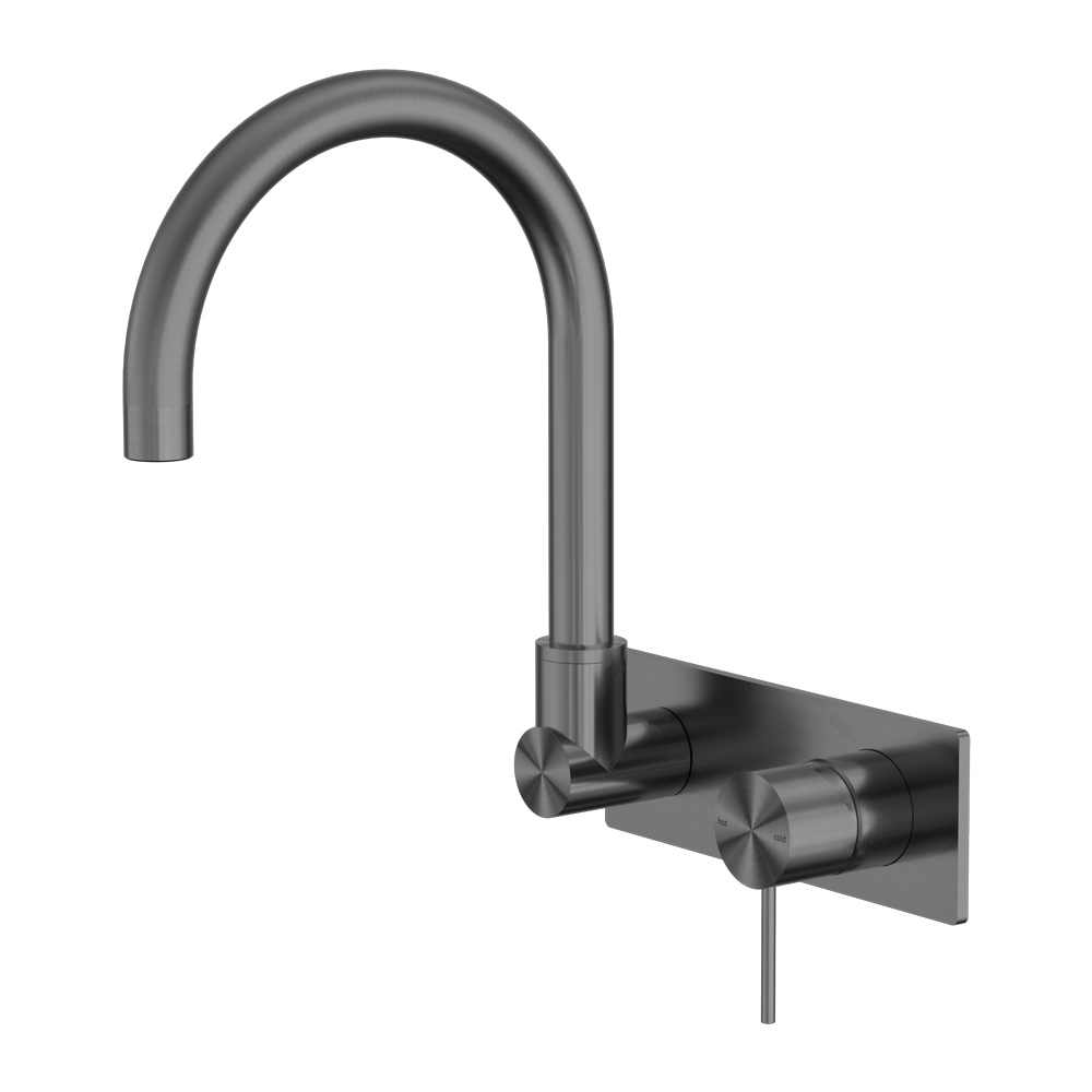 MECCA WALL BASIN/BATH MIXER SWIVEL SPOUT GUN METAL