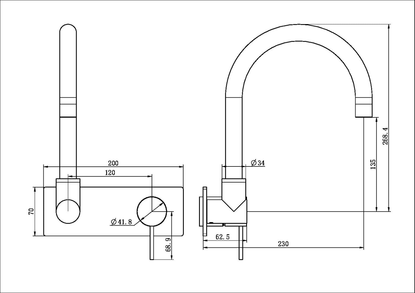 MECCA WALL BASIN/BATH MIXER SWIVEL SPOUT TRIM KITS ONLY MATTE BLACK