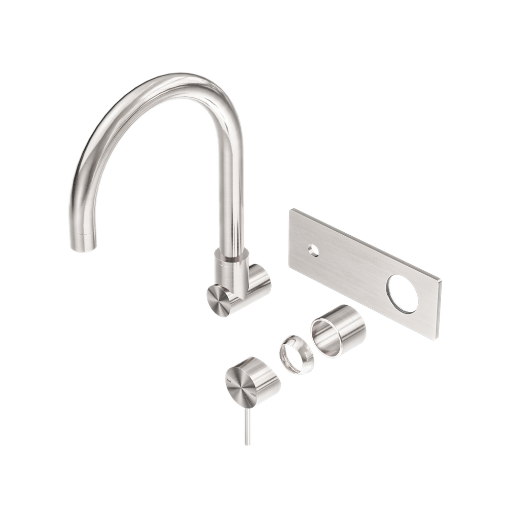 MECCA WALL BASIN/BATH MIXER SWIVEL SPOUT TRIM KITS ONLY BRUSHED NICKEL