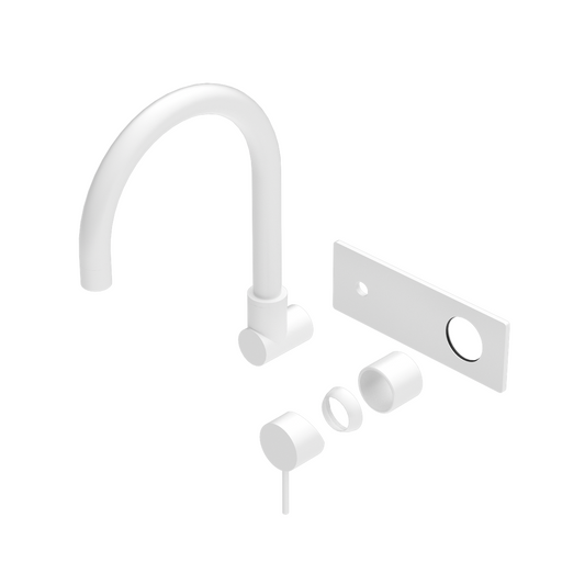 MECCA WALL BASIN/BATH MIXER SWIVEL SPOUT TRIM KITS ONLY MATTE WHITE