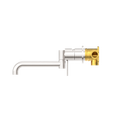 MECCA WALL BASIN/BATH MIXER SWIVEL SPOUT 225MM BRUSHED NICKEL