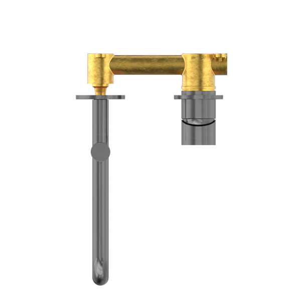 MECCA WALL BASIN/BATH MIXER SWIVEL SPOUT 225MM GUN METAL