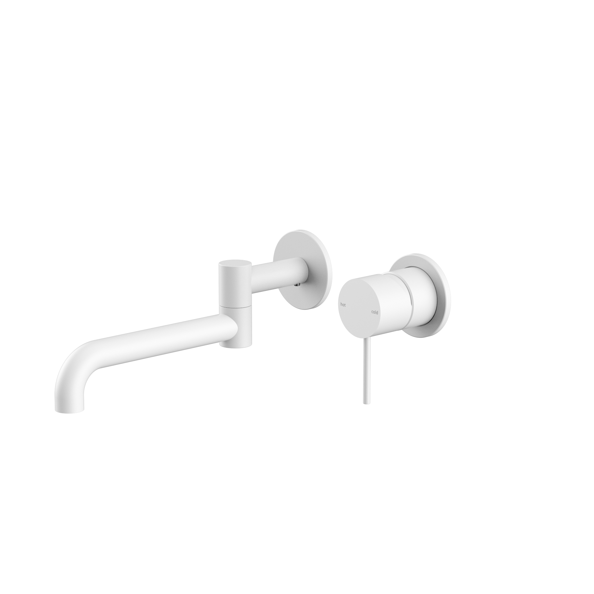 MECCA WALL BASIN/BATH MIXER SWIVEL SPOUT 225MM MATTE WHITE