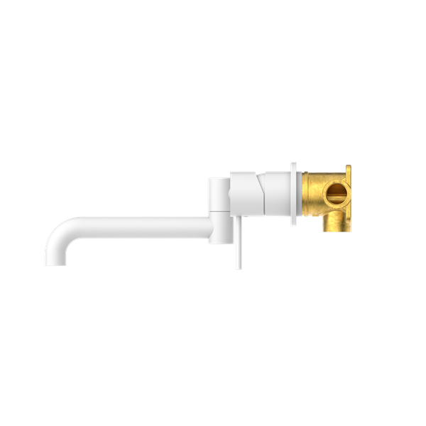 MECCA WALL BASIN/BATH MIXER SWIVEL SPOUT 225MM MATTE WHITE