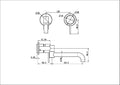 MECCA WALL BASIN/BATH MIXER SWIVEL SPOUT 225MM TRIM KITS ONLY MATTE WHITE