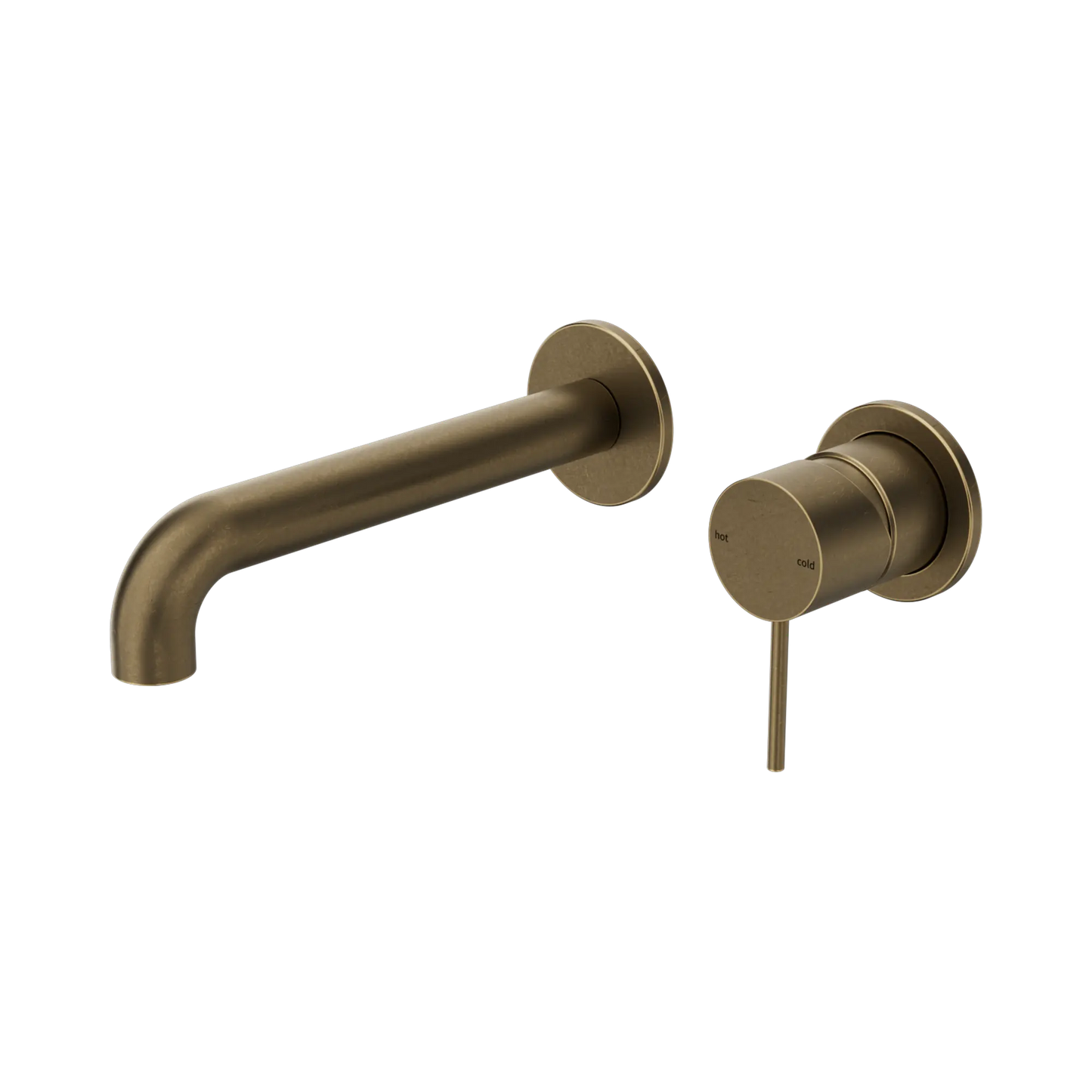 Mecca Wall Basin/Bath Mixer Separate Back Plate 160/185/230mm Tumbled Antique Brass